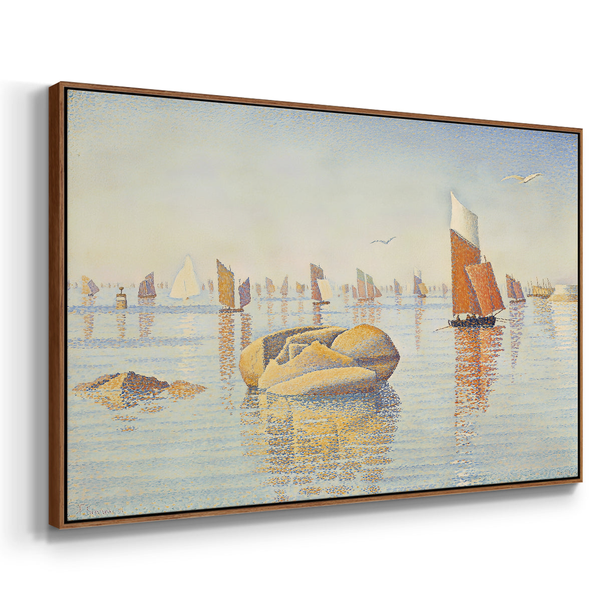 Concarneau, Quiet Morning, Opus 219, 1891 - Floater Framed Canvas Print