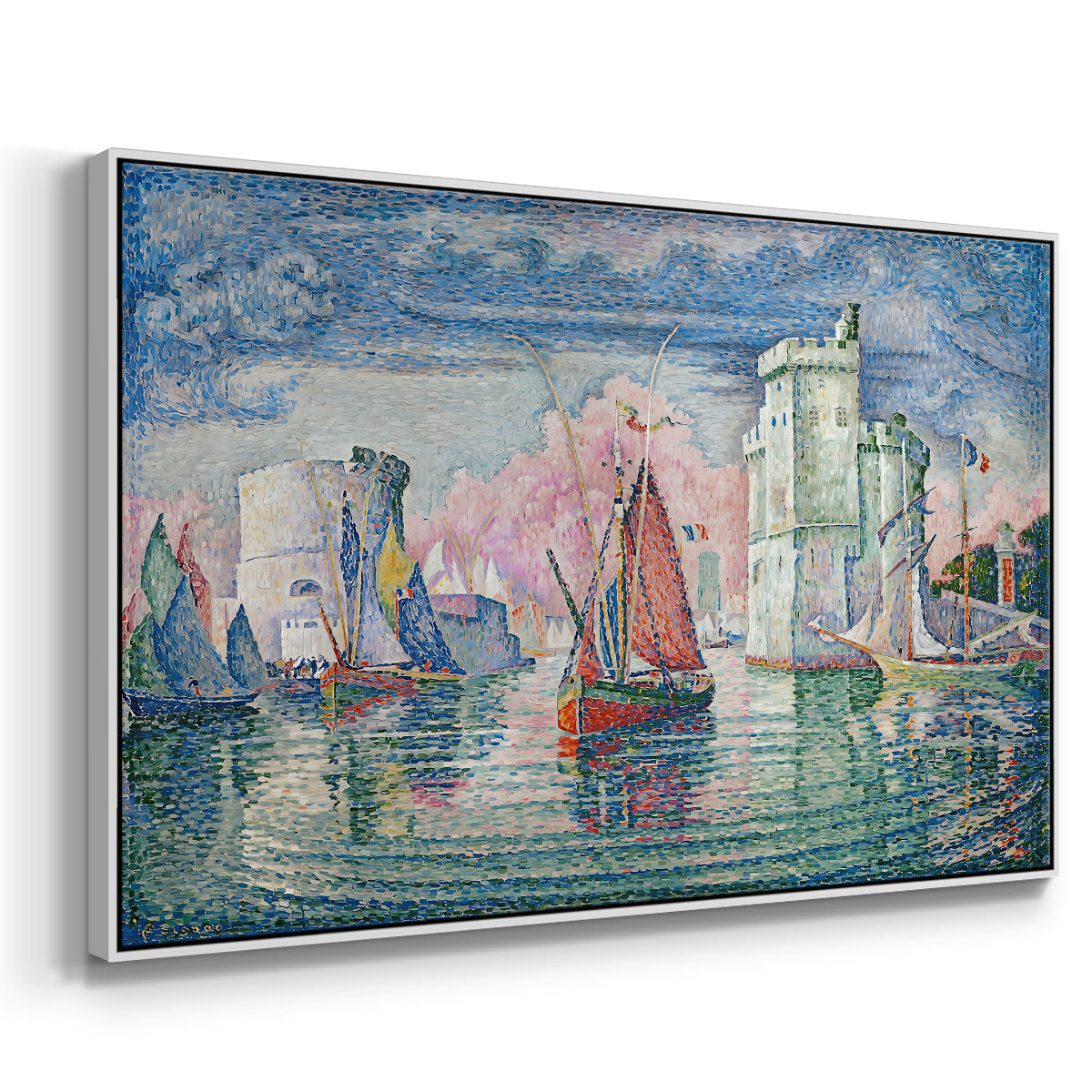 Entrance to the Port of La Rochelle, 1921 - Floater Framed Canvas Print