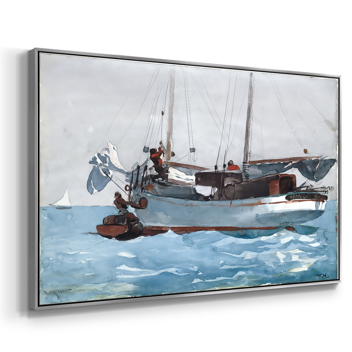 Taking on Wet Provisions, 1903 - Floater Framed Canvas Print