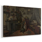 Canvas art print featuring an indoor scene with soft light entering through window, displayed at an angle