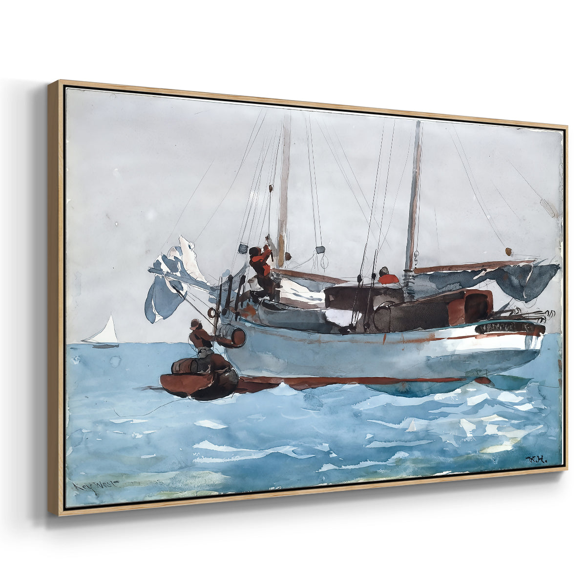 Taking on Wet Provisions, 1903 - Floater Framed Canvas Print