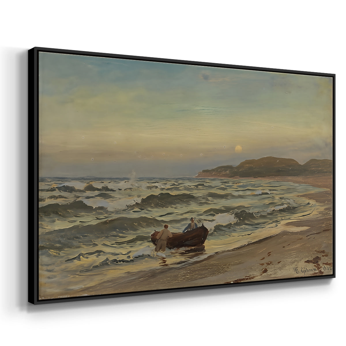 Storm at Rügen, 1882 - Floater Framed Canvas Print