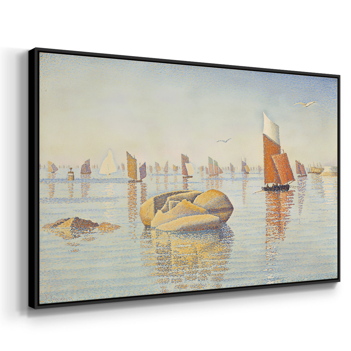 Concarneau, Quiet Morning, Opus 219, 1891 - Floater Framed Canvas Print
