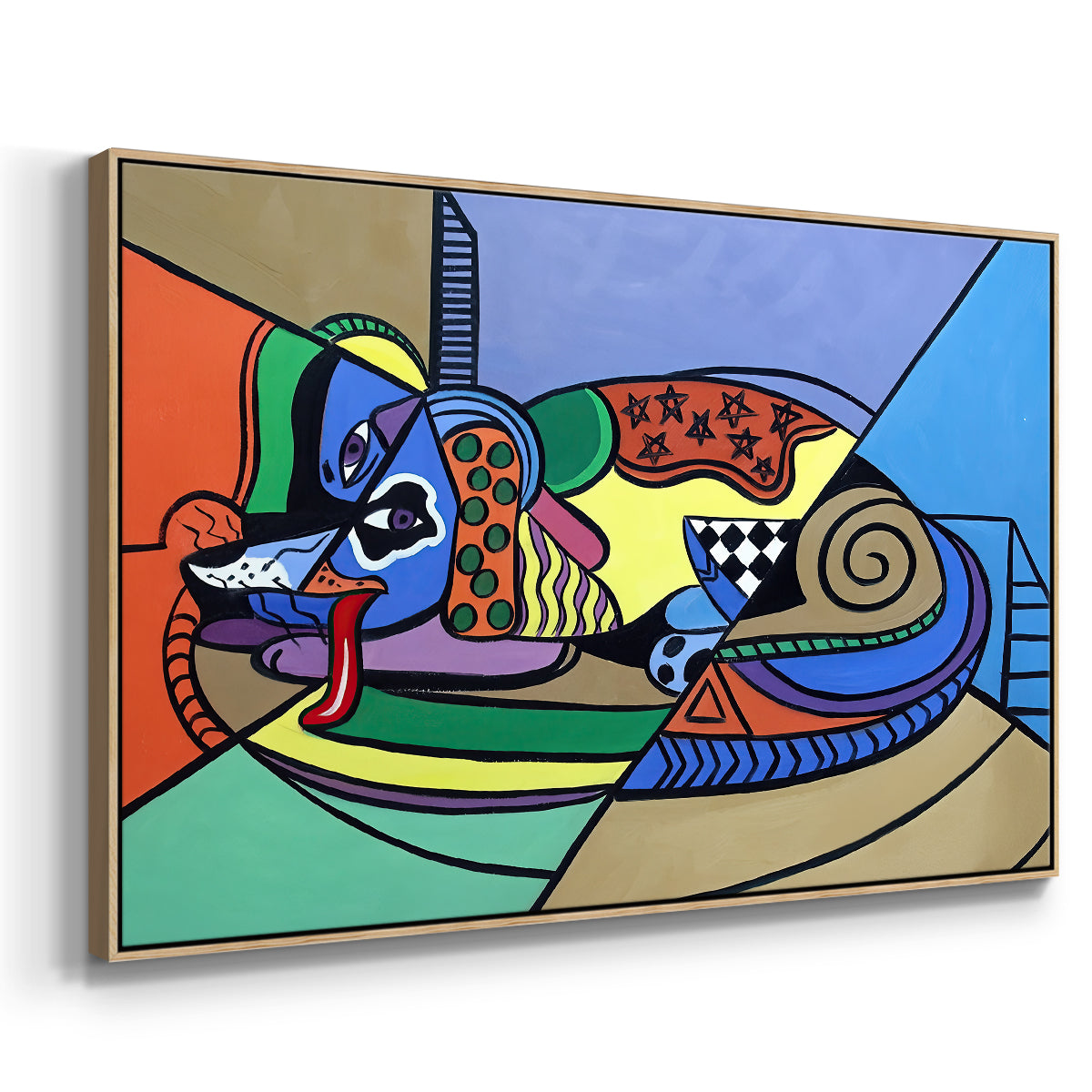 A Dog Named Picasso - Floater Framed Canvas Print