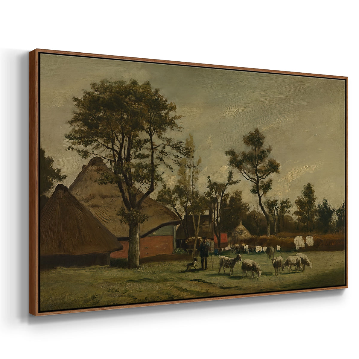 Farmhouse, c. 1865-1875 - Floater Framed Canvas Print