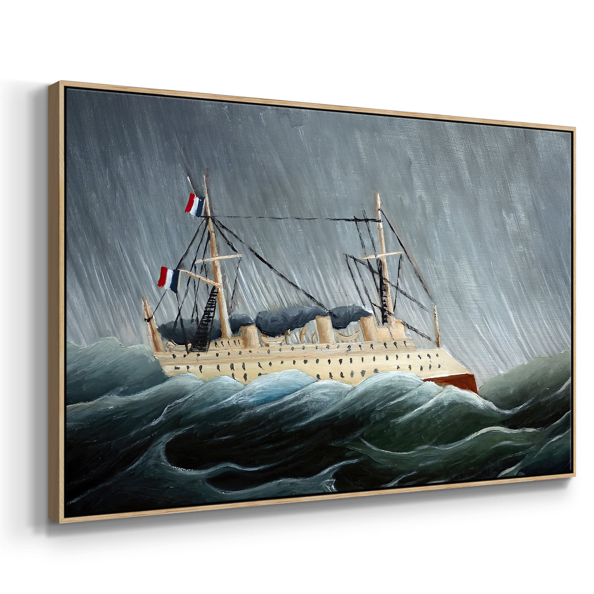 A Ship in the Storm, c. 1899 - Floater Framed Canvas Print
