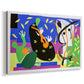Canvas art print featuring a modernist collage combining figure and color blocks, displayed at an angle