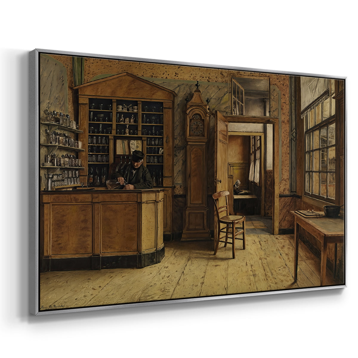 The Old Inn 'Het Loodshuis' in Antwerp, 1877 - Floater Framed Canvas Print