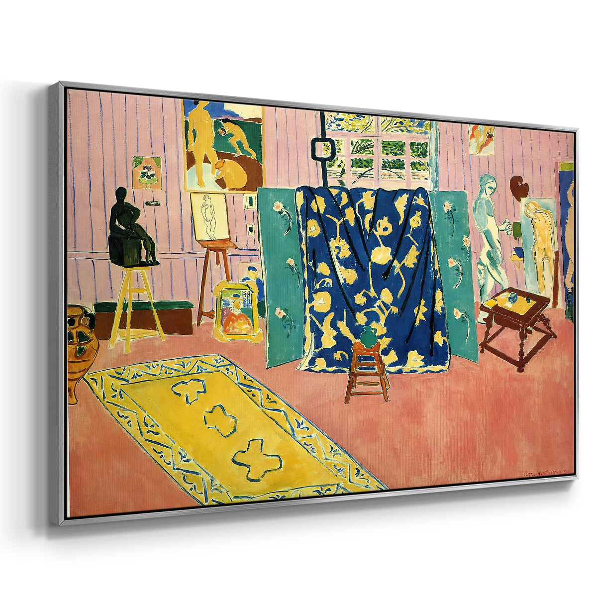 The Pink Studio (L'Atelier Rose), 1911 - Floater Framed Canvas Print