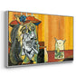 Woman Yelling at a Cat Meme (Picasso Parody) - Floater Framed Canvas Print