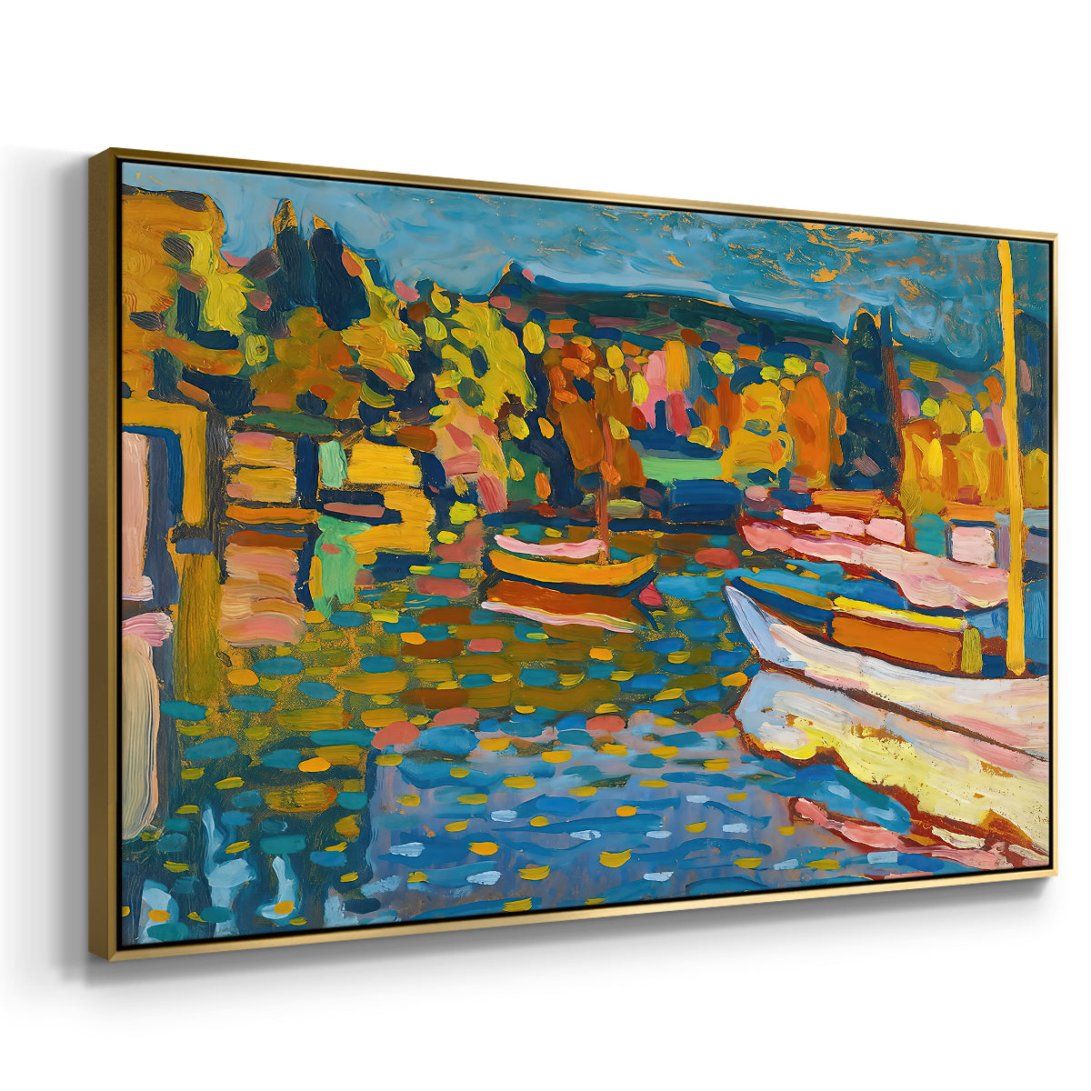Study for Autumn Landscape with Boats, 1908 - Floater Framed Canvas Print