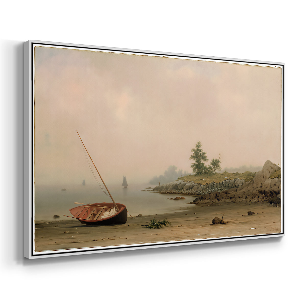 The Stranded Boat, 1863 - Floater Framed Canvas Print