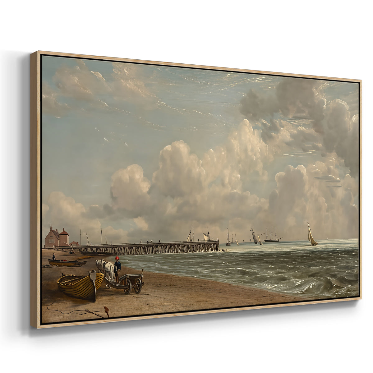 Yarmouth Jetty, 1822 - Floater Framed Canvas Print
