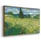 Green Wheat Field with Cypress, 1889 - Floater Framed Canvas Print