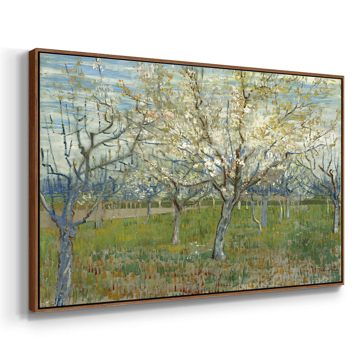 The Pink Orchard, 1888 - Floater Framed Canvas Print