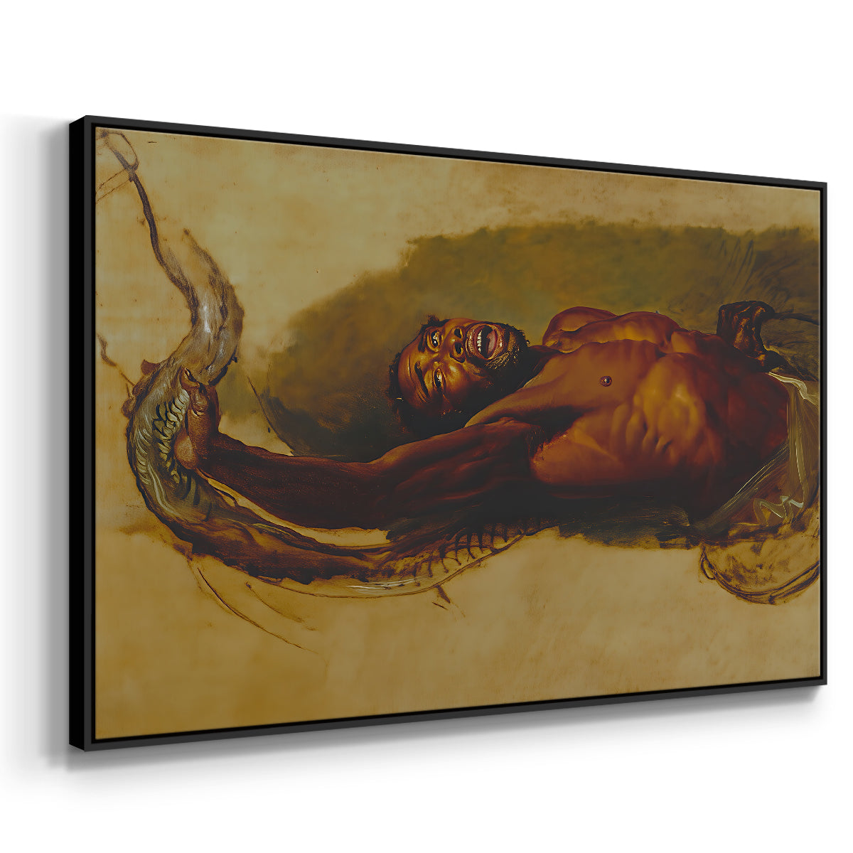 Man Struggling with a Boa Constrictor, c. 1803 - Floater Framed Canvas Print