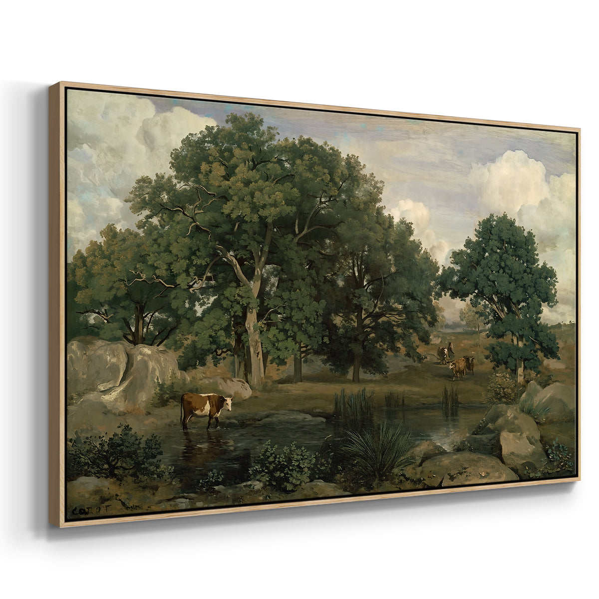Forest of Fontainebleau, 1846 - Floater Framed Canvas Print