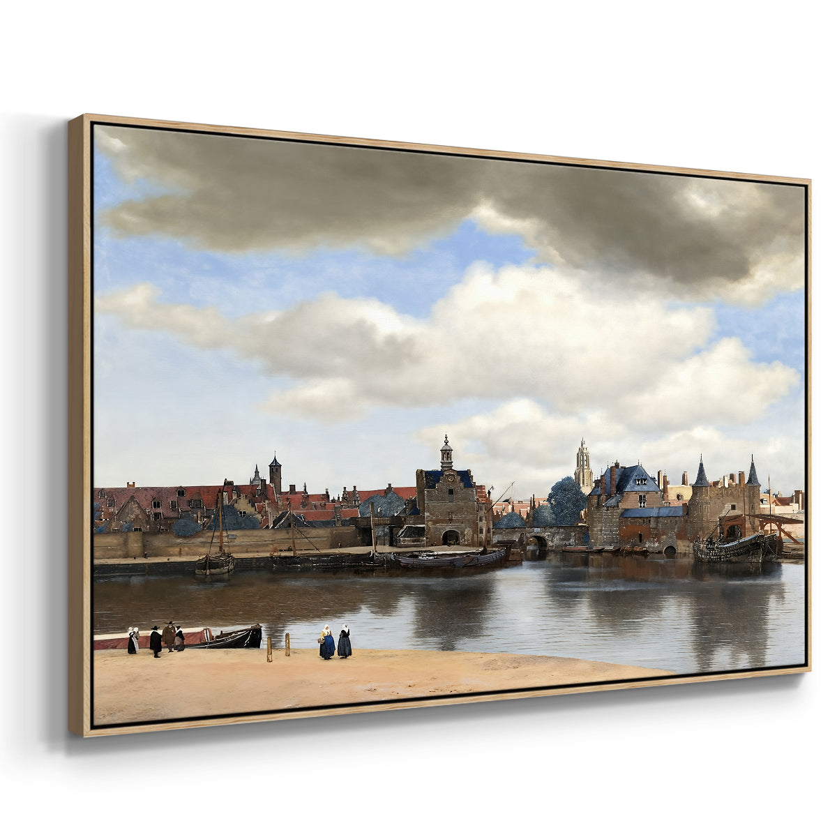 View of Delft, c. 1660-1661 - Floater Framed Canvas Print