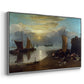 Sun Rising through Vapour: Fishermen Cleaning and Selling Fish, c. 1807 - Floater Framed Canvas Print