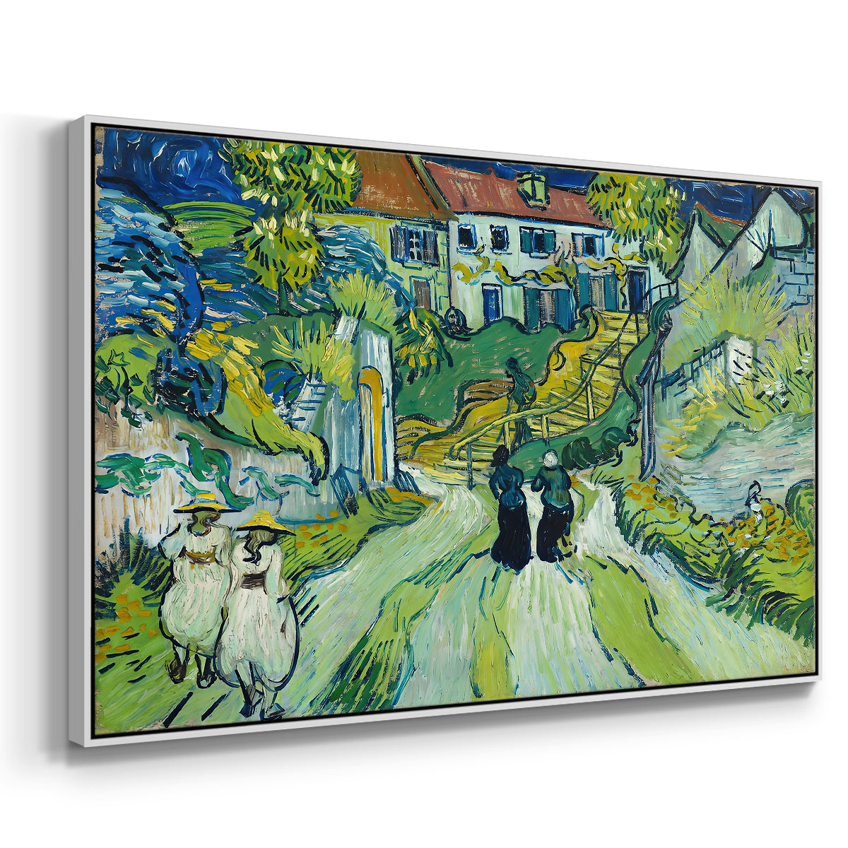 Stairway at Auvers, 1890 - Floater Framed Canvas Print