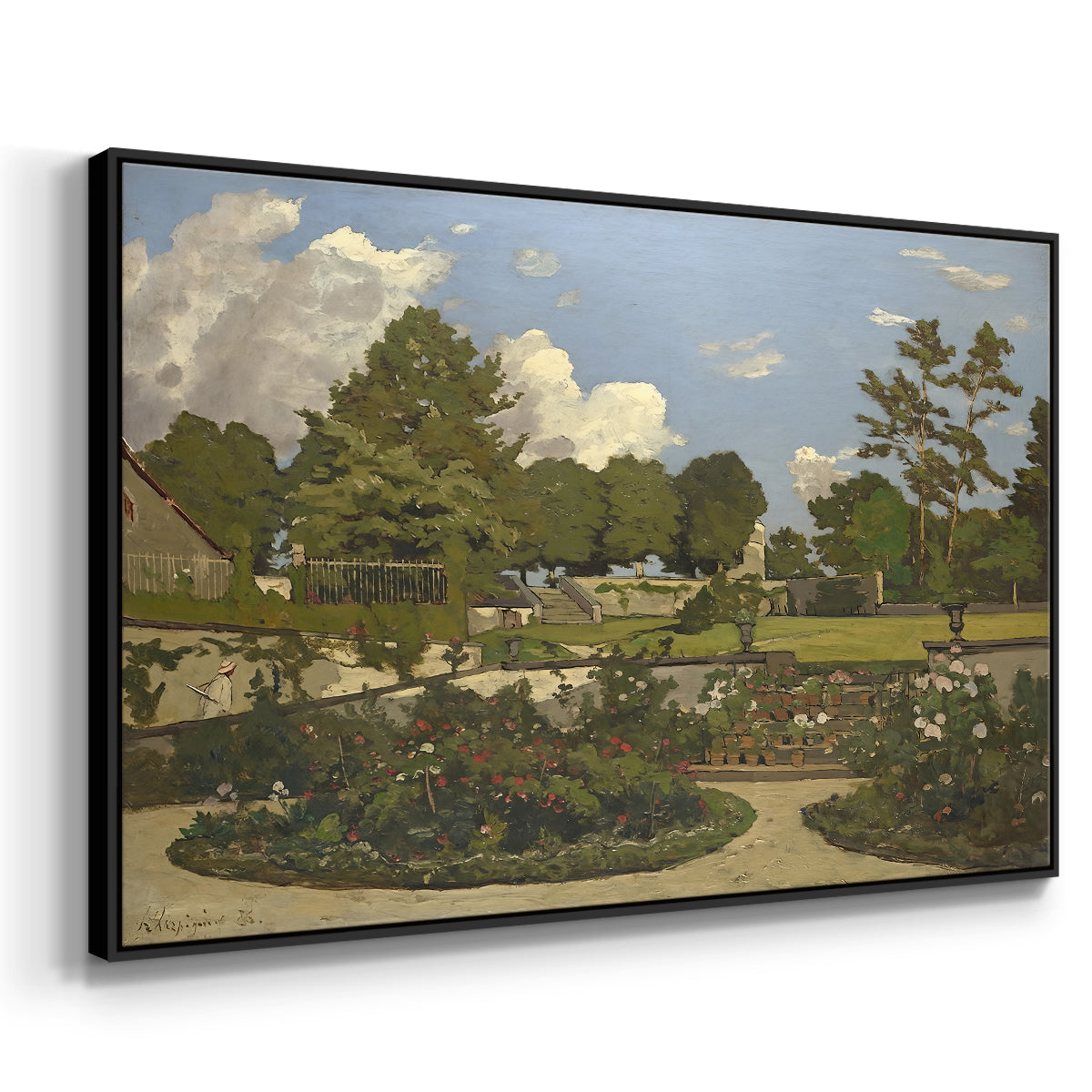 The Painter's Garden at Saint-Privé, 1886 - Floater Framed Canvas Print