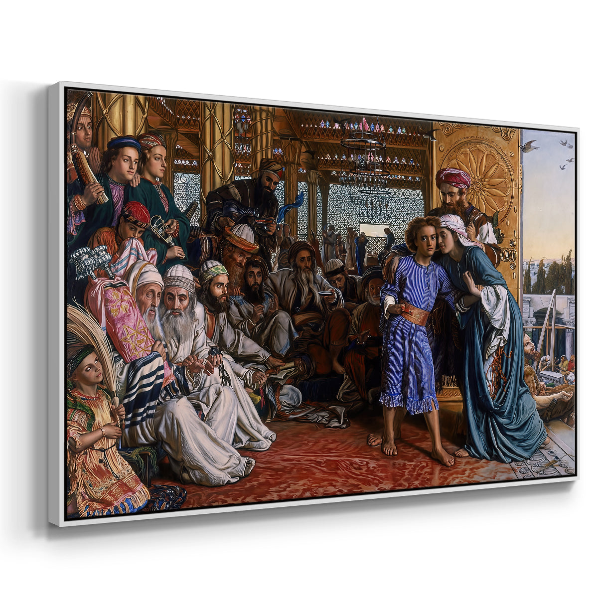 The Finding of the Saviour in the Temple, 1854-1860 - Floater Framed Canvas Print