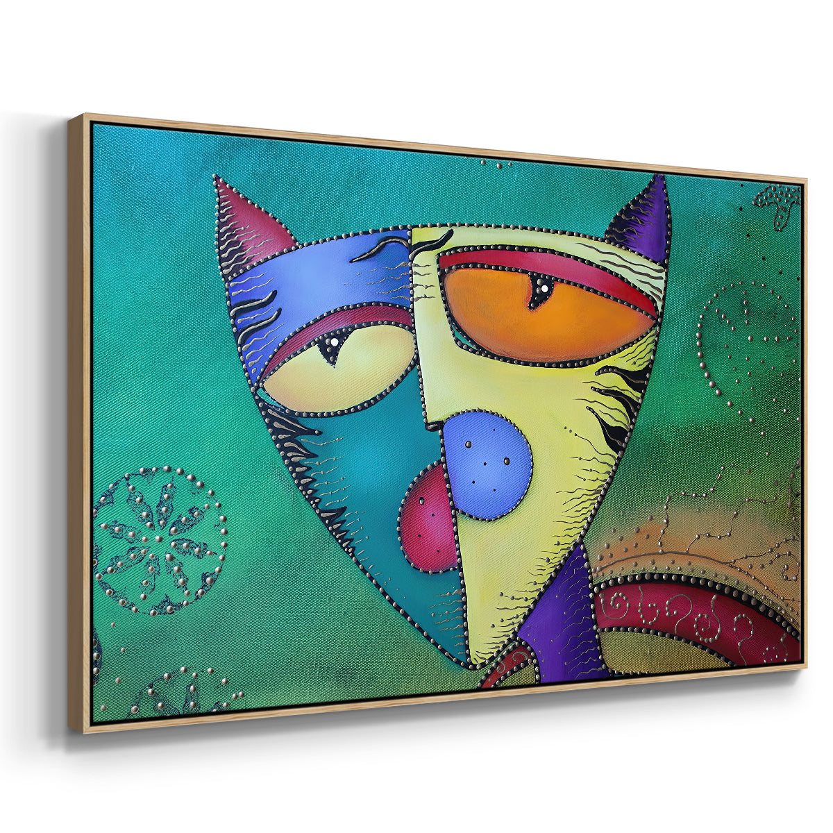 Celestial Cat - Floater Framed Canvas Print