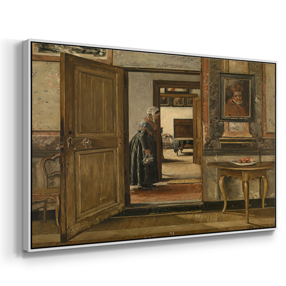 Interior of the Terninck Institution in Antwerp, 1884 - Floater Framed Canvas Print