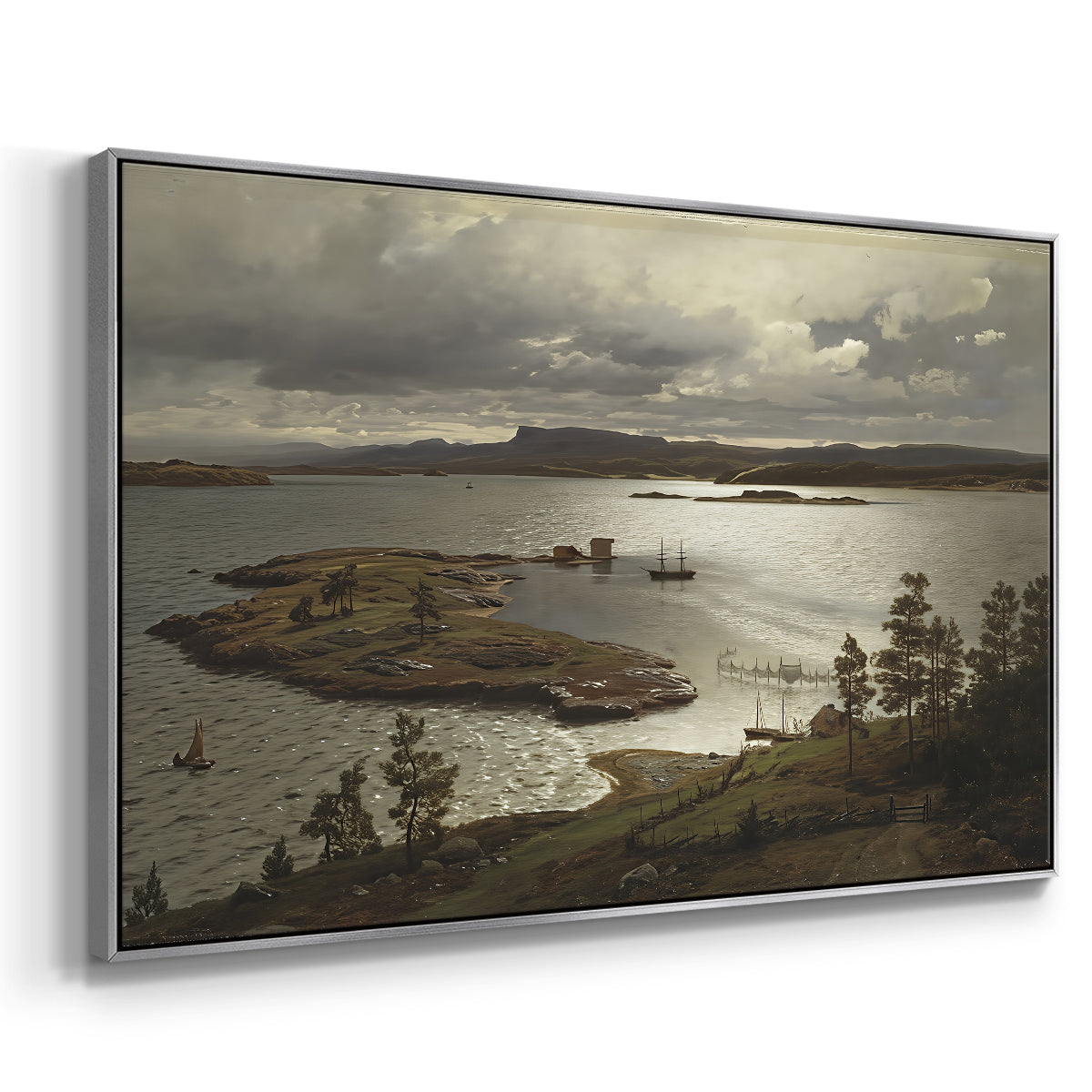 The Fjord at Sandviken (Sandviksfjorden), 1879 - Floater Framed Canvas Print