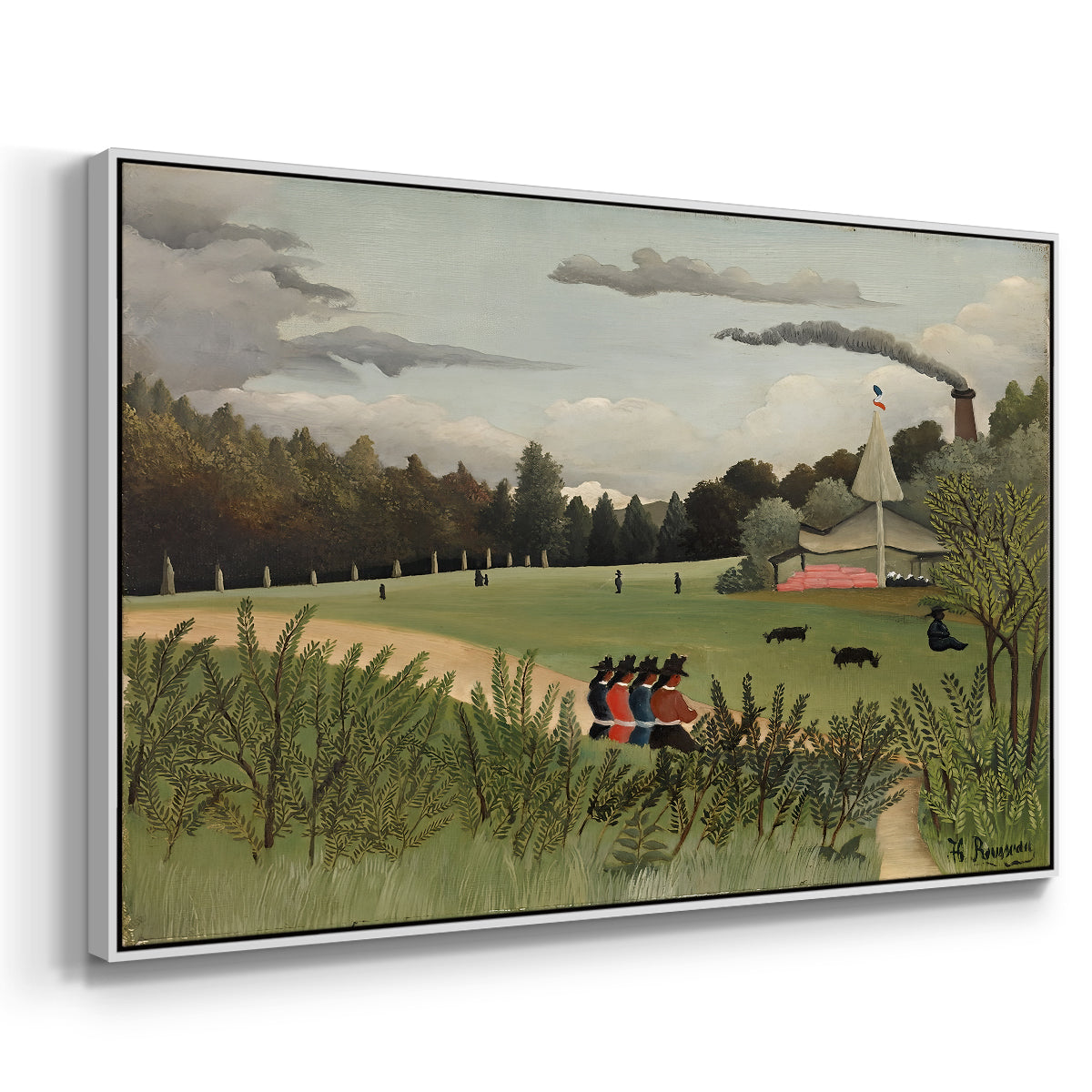 The Chair Factory at Alfortville, 1897 - Floater Framed Canvas Print