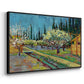 Orchard in Blossom, Bordered by Cypresses, 1888 - Floater Framed Canvas Print