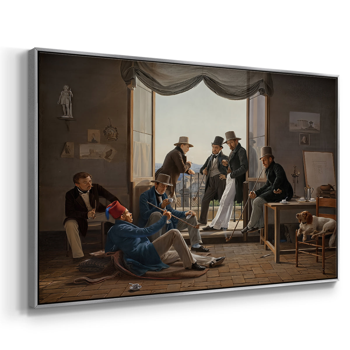 A Group of Danish Artists in Rome, 1837 - Floater Framed Canvas Print