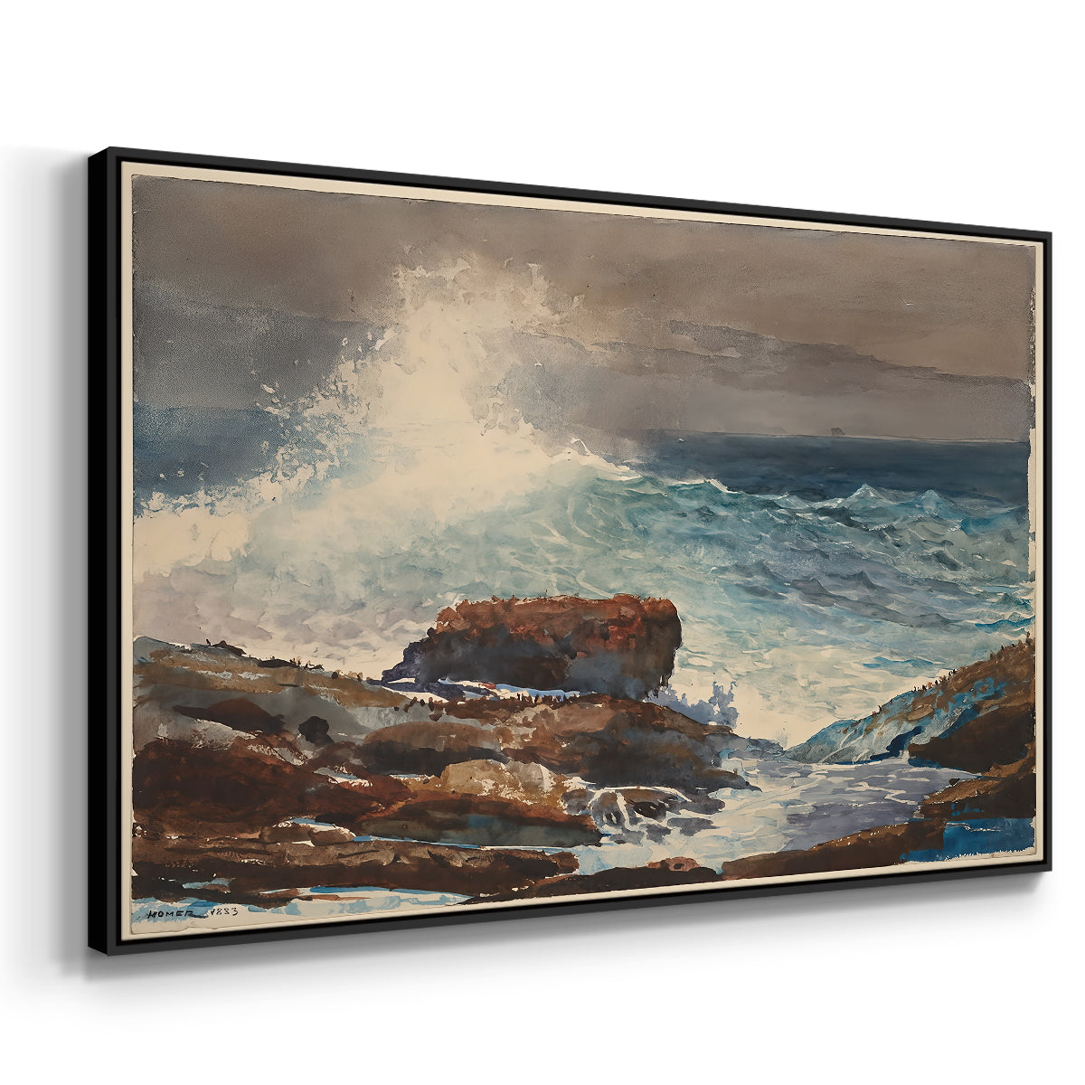 Incoming Tide, Scarboro, Maine, 1883 - Floater Framed Canvas Print