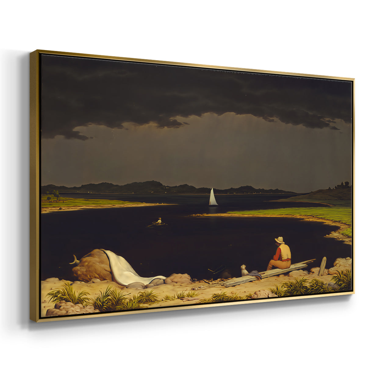 Approaching Thunder Storm, 1859 - Floater Framed Canvas Print