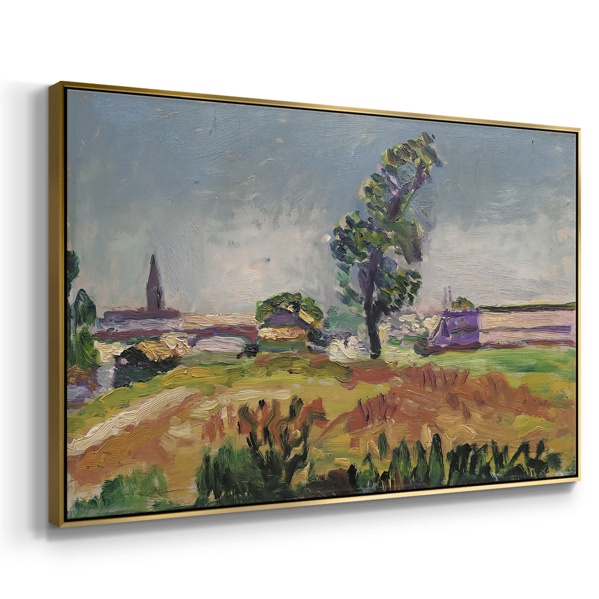 Landscape Around Toulouse, The Bridge of the Young Ladies, 1898 - Floater Framed Canvas Print