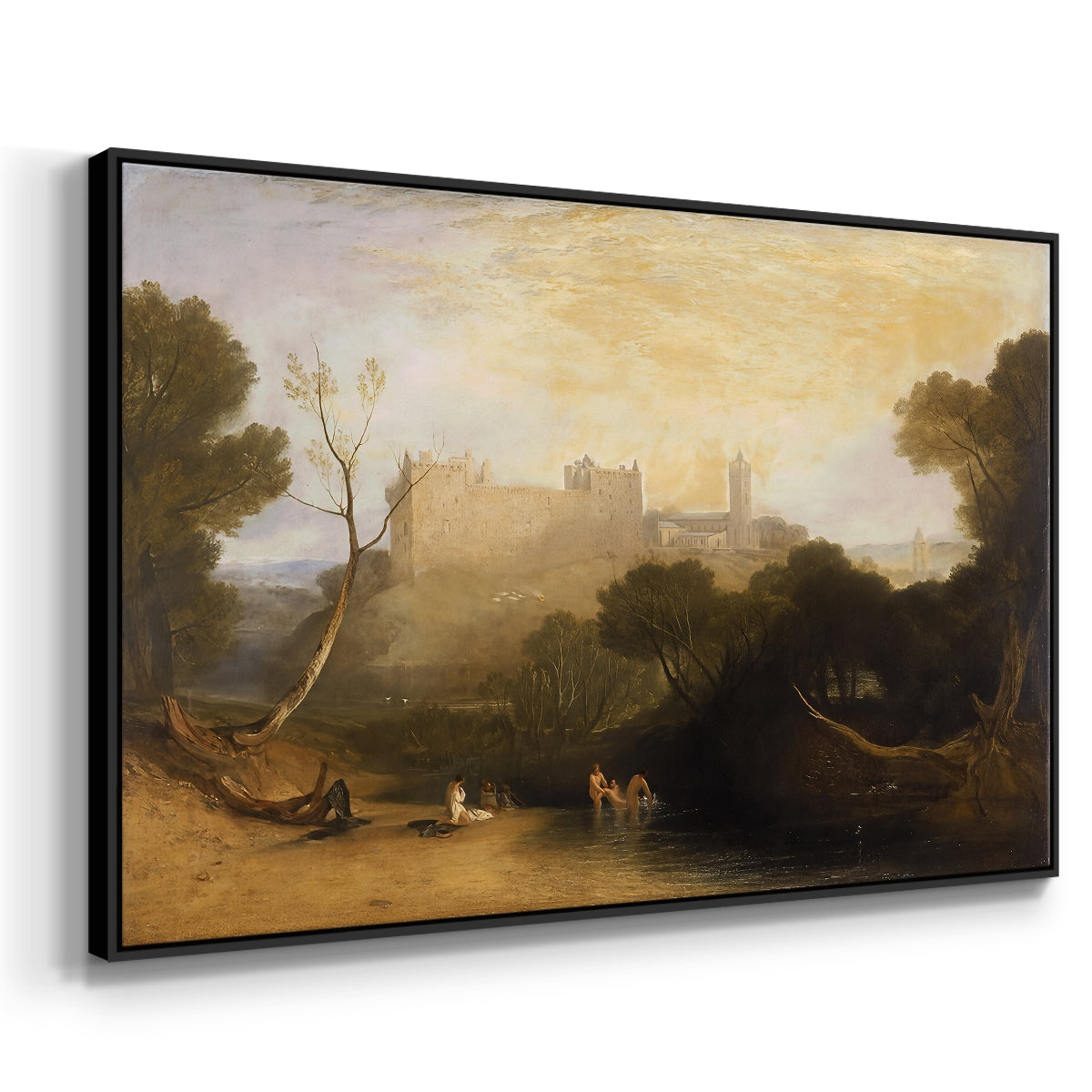 Linlithgow Palace, c. 1807 - Floater Framed Canvas Print