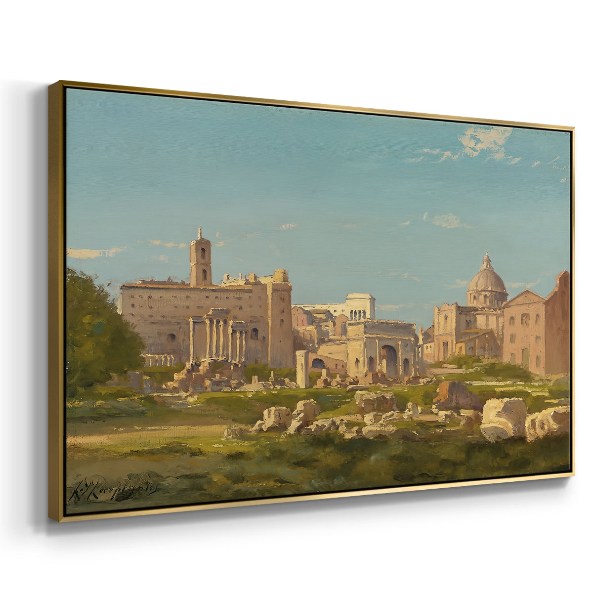 The Roman Forum, c. 1860 - Floater Framed Canvas Print