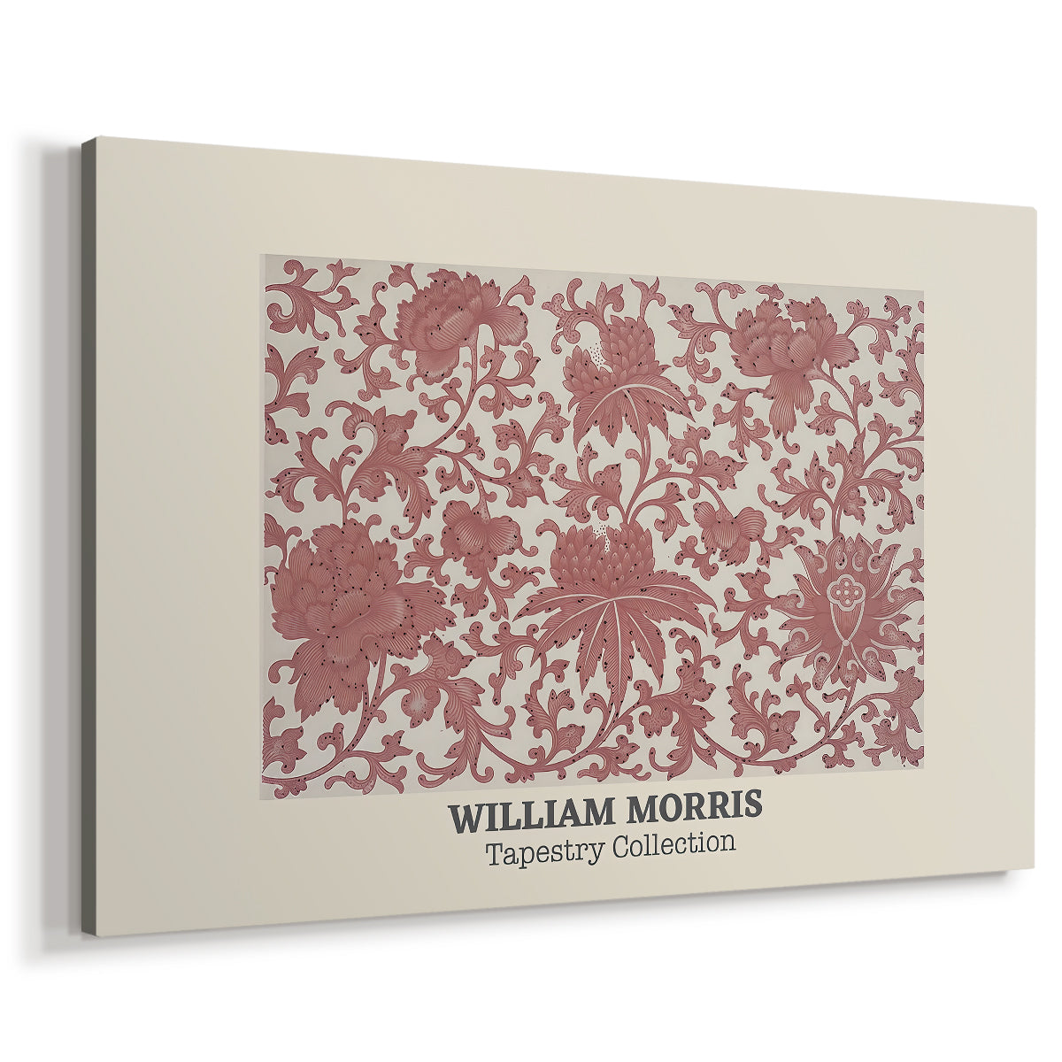Canvas art print featuring a decorative design combining botanical motifs with structured layout, displayed at an angle
