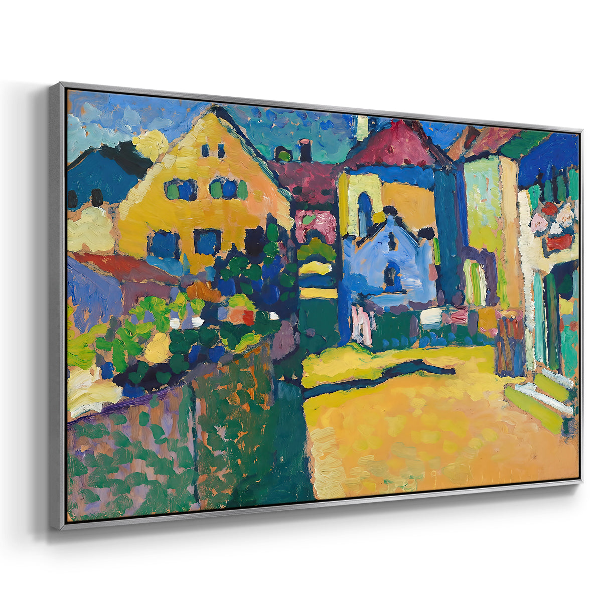 Green Lane in Murnau, 1909 - Floater Framed Canvas Print