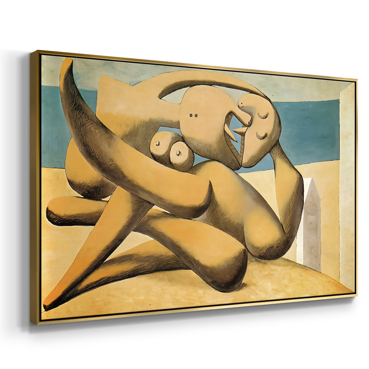Figures at the Seaside (The Kiss), 1931 - Floater Framed Canvas Print