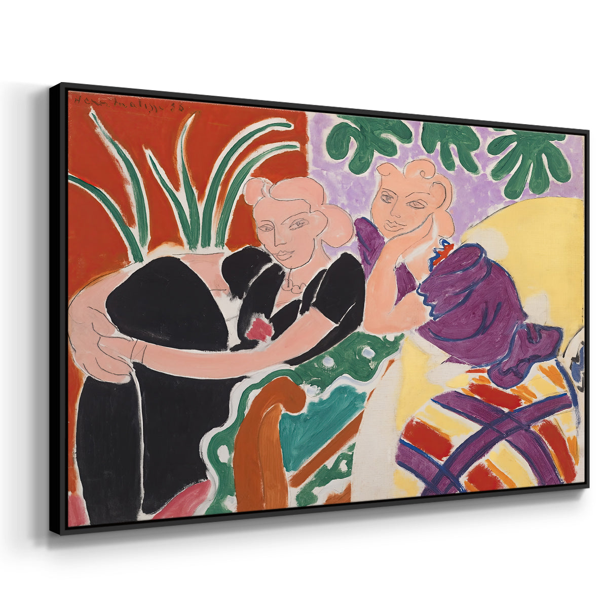 The Conversation, 1938 - Floater Framed Canvas Print