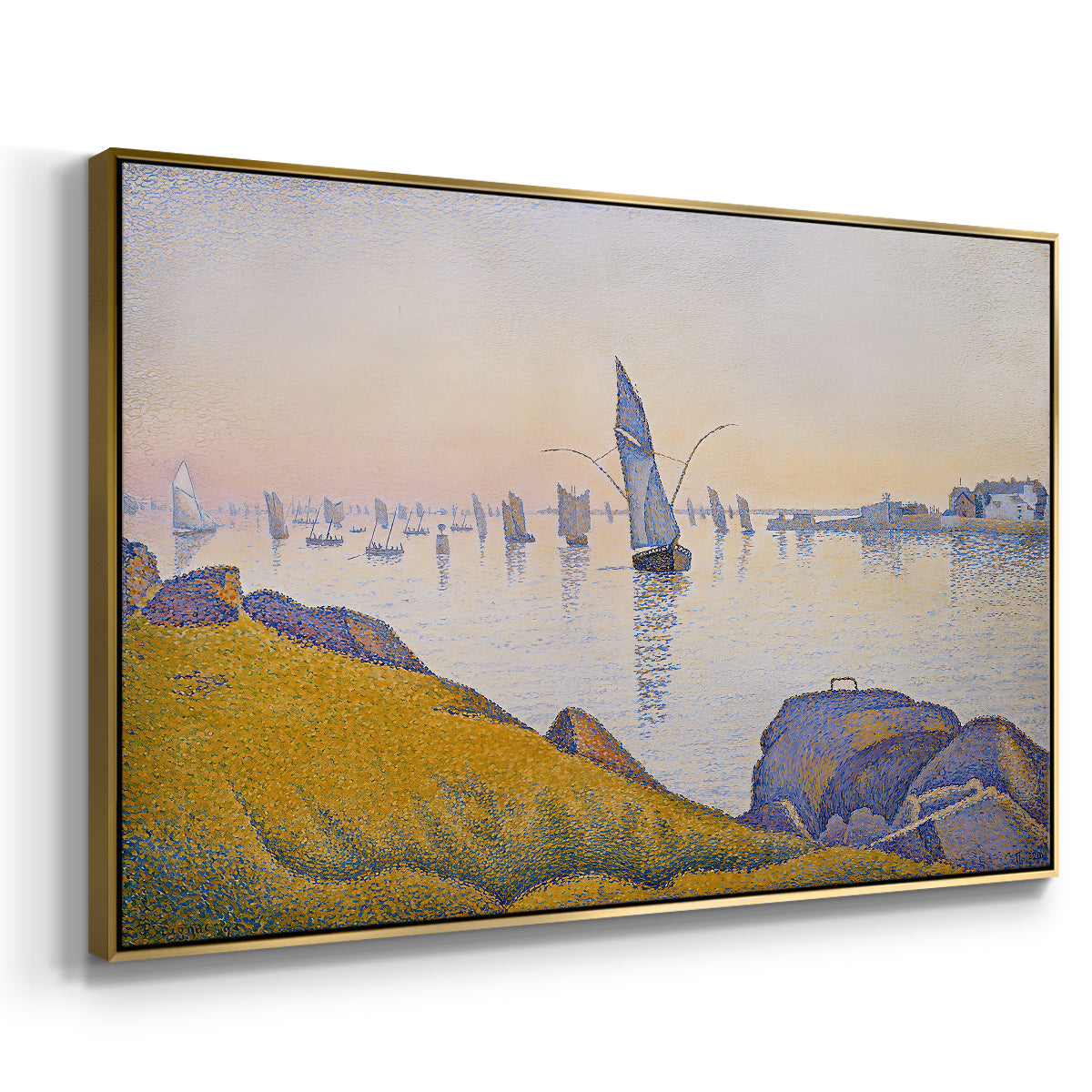 Evening Calm, Concarneau, Opus 220, 1891 - Floater Framed Canvas Print
