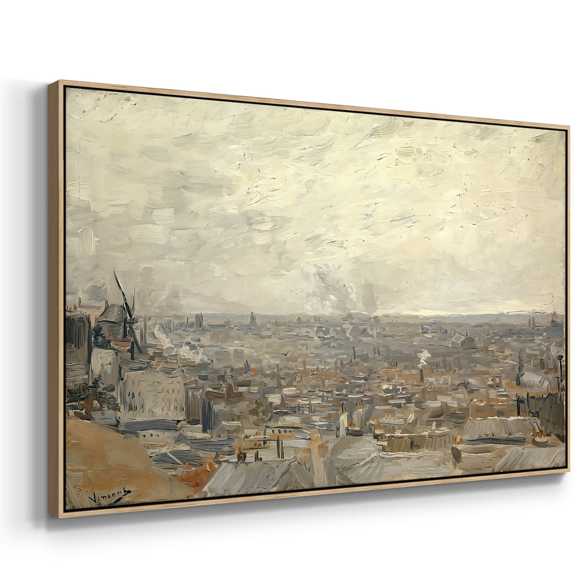 View from Montmartre, 1886 - Floater Framed Canvas Print