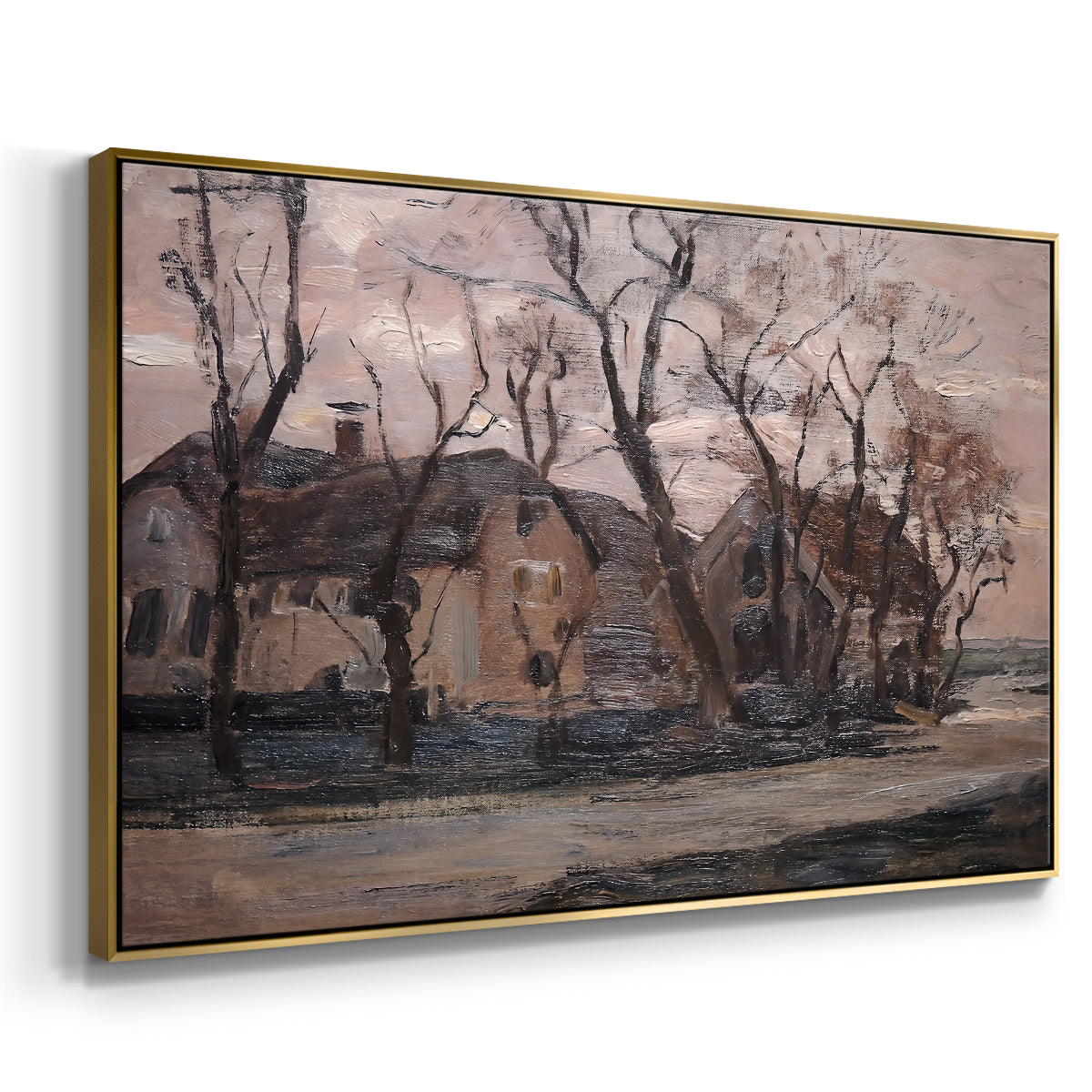Farm near Duivendrecht in the Evening, c. 1905 - Floater Framed Canvas Print