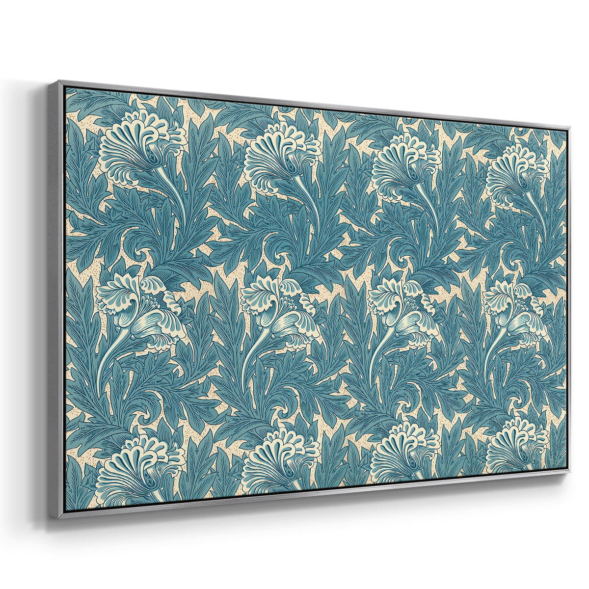 Tulip (Teal), 1875 - Floater Framed Canvas Print