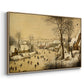 Winter Landscape with Skaters and Bird Trap, 1565 - Floater Framed Canvas Print