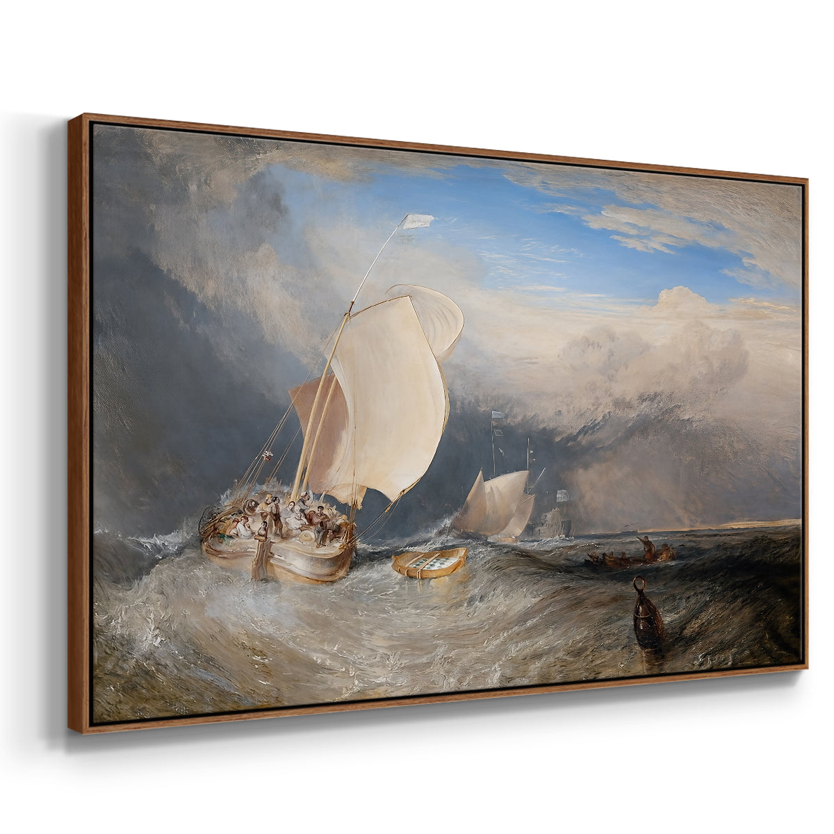 Fishing Boats with Hucksters Bargaining for Fish, 1837-1838 - Floater Framed Canvas Print