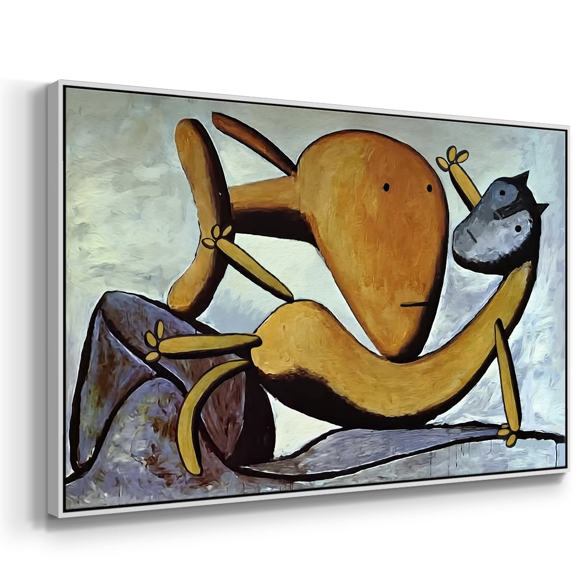 Cat and Big Fish, c. 1931 - Floater Framed Canvas Print