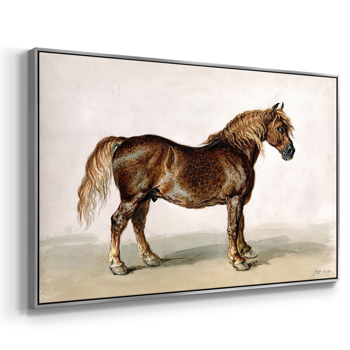 A Cart-Horse - Floater Framed Canvas Print
