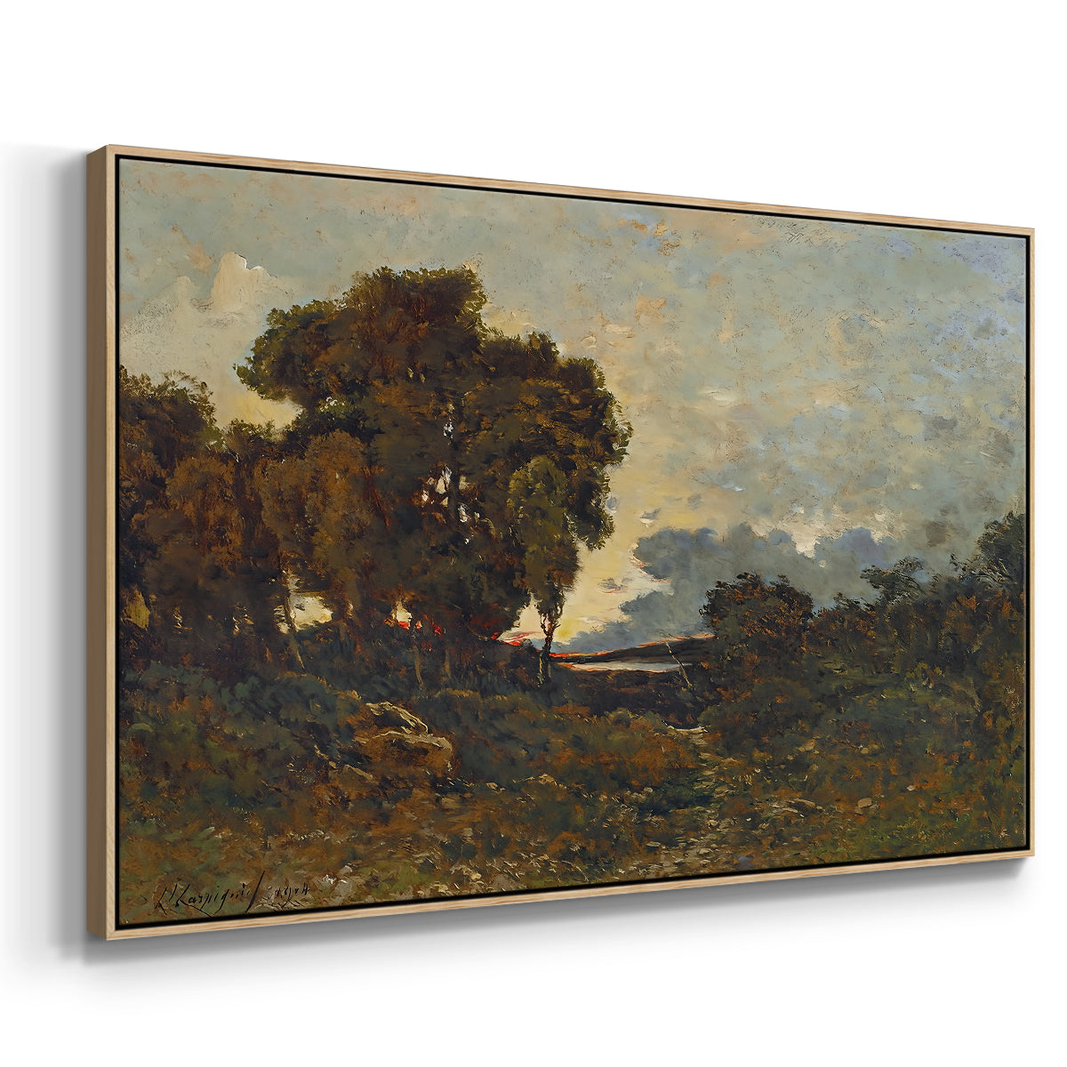 Sunset on the Allier (Soleil couchant sur l'Allier), 1904 - Floater Framed Canvas Print
